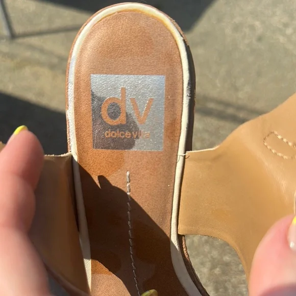 DV by Dolce Vita Brown and Cream Wedge Sandals - Picture 4 of 4
